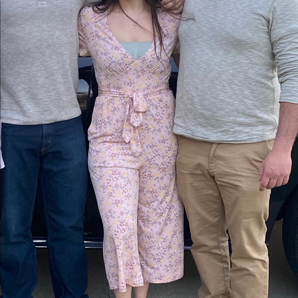 Pink Floral Jumpsuit